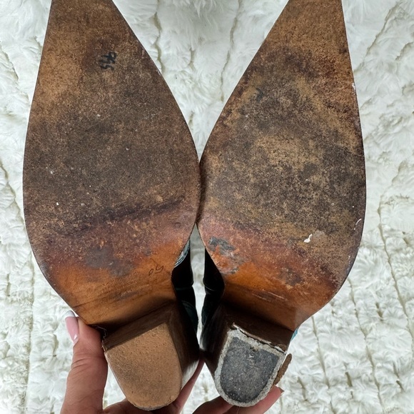 Unbranded Brown and Turquoise Western Boots Size 7 - Picture 12 of 15